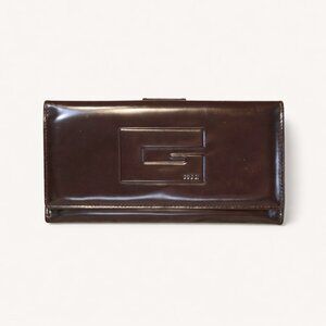 Vintage Gucci Tom Ford Era Ebony Brown Gloss Calfskin Wallet
